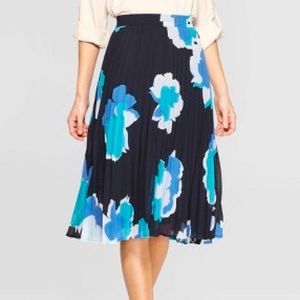 Women's Floral Print Pleated Skirt